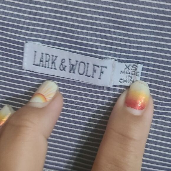 Lark & Wolff Striped Shirt Dress with pleated bib - Picture 8 of 10